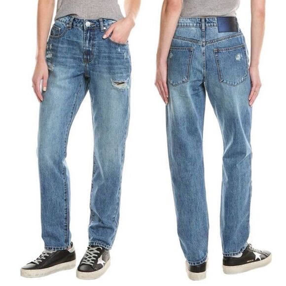 NWT One Teaspoon 1982s High Waist Barrel Jeans in Blue Love Medium Wash Size 26 - Picture 9 of 15